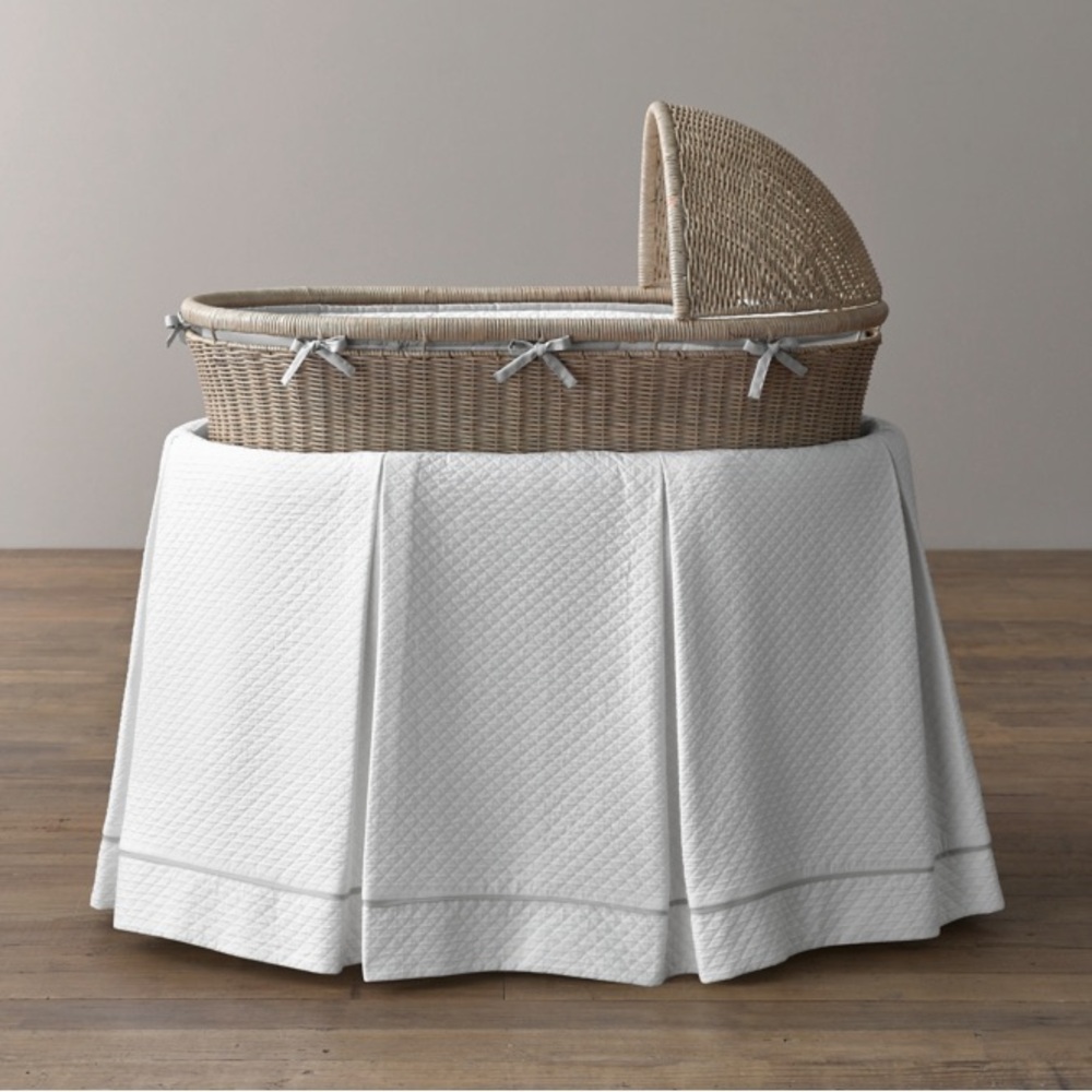 RH Vintage washed Diamond Matelasse bedding collection for bassinet